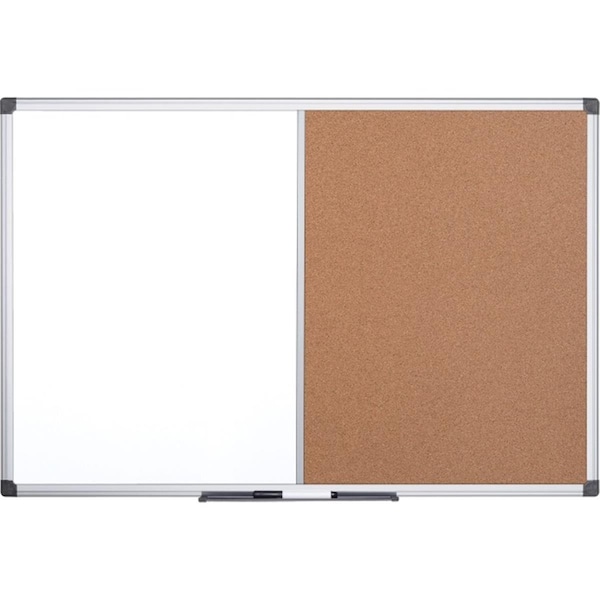 Bi-Silque Mastervision Dry-Erase Combo BoardSilver 36 x 48 x 0.5 in. BVCXA0502170 - main